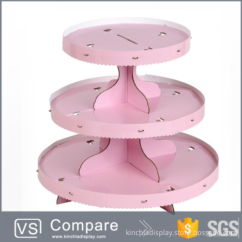 Promotional Safe Material Cardboard 3-tier Cupcake Stand